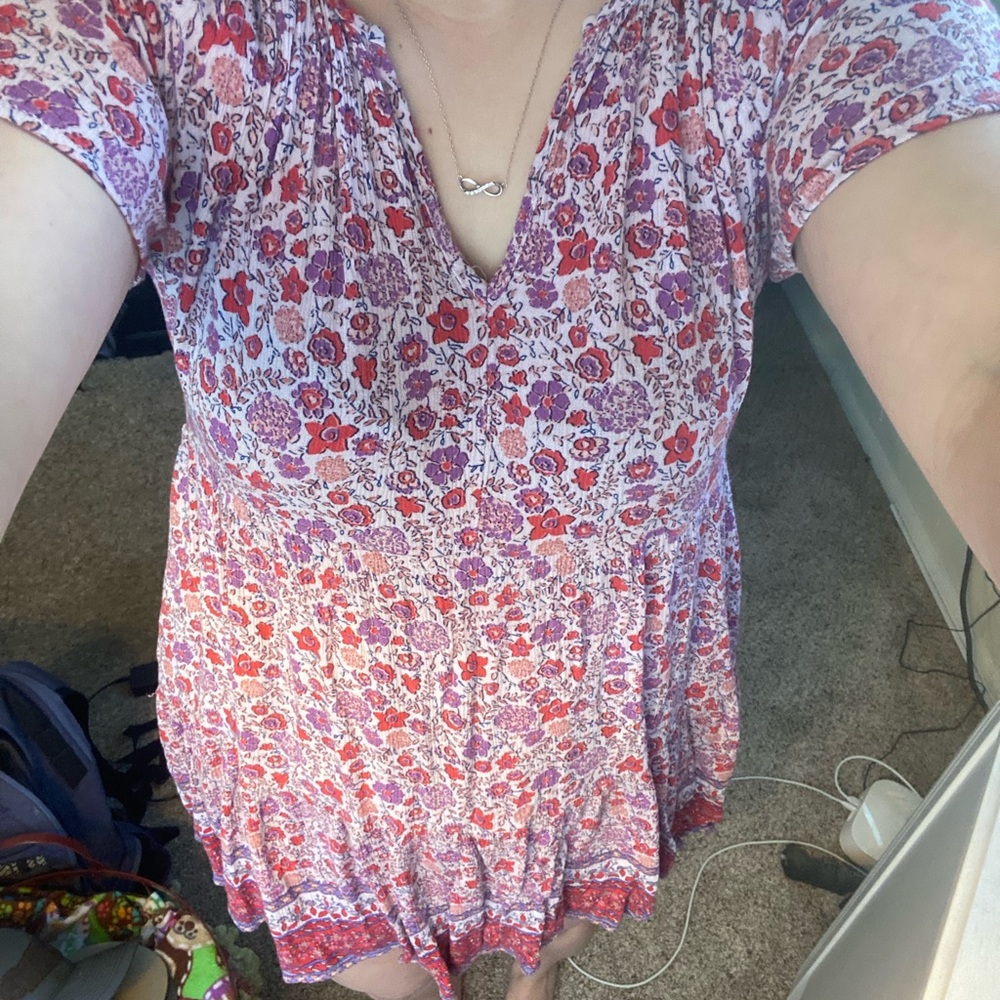 Knox Rose Purple and Red Floral Top